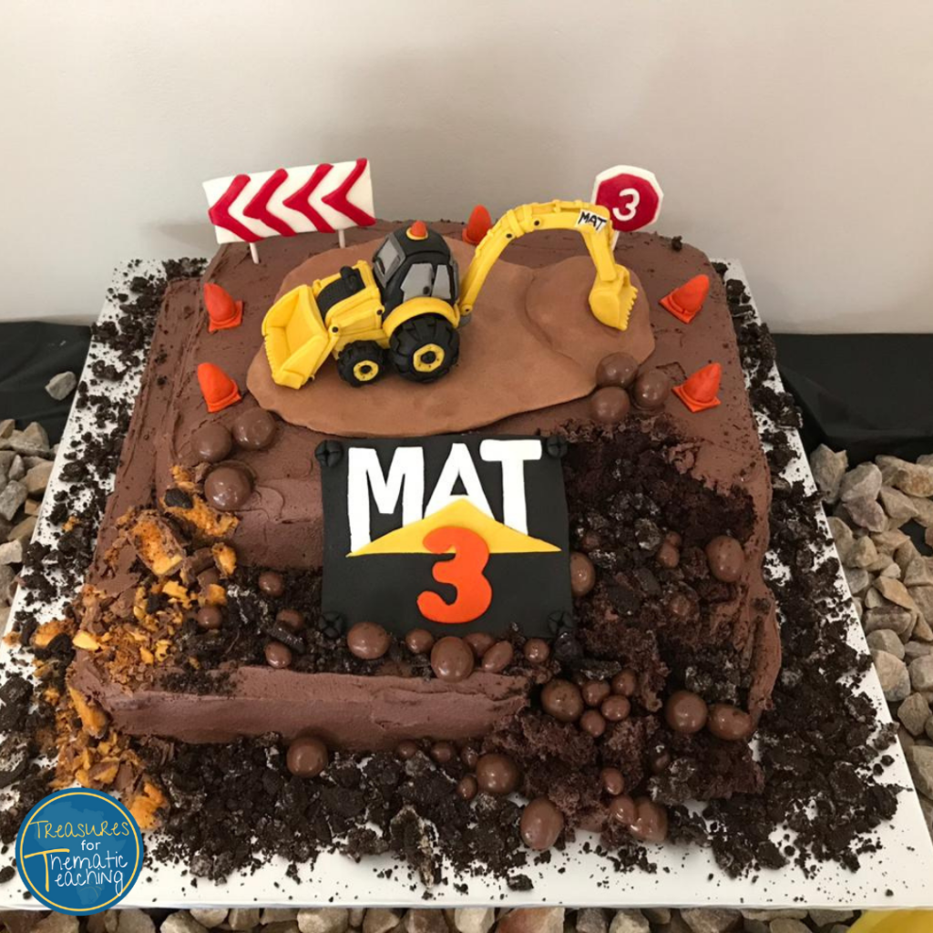 Construction Digger Birthday Party Cake